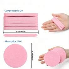 10Pcs 20 Pcs Compressed Face Wash  Wash Face Sponge Clean Face Powder Puff Cleansing Beauty Strip - Pink - View 4