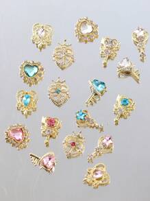 30 Pieces Per Box Of Nail Art Nail Accessories, Three-Dimensional Nail Art Set, Pink, Blue, White, Fairy Stick, Beautiful Girl Series, Sparkling Gemstone Crystal Diy Nail Products Nail Supplies Nails Nail Charms