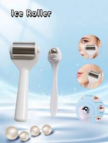 2pcs/Set Beauty Care Kit - 304 Stainless Steel Facial Massage Roller & Eye Massage Roller, Skin Care Gift Set For Women - Multicolor - View 7