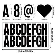 6 Sheets Black Letters For Bulletin Board, Alphabet Sticker Letter For Craft Door Car Decor, Self Adhesive Large Letter Stickers For DIY Water Bottle Home Classroon Decoration - Multicolor - View 2