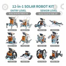 HENGPHY 12-In-1 Stem Solar Robot Kit Toys For Kids 8 9 10 11 12 13 Years Old, Educational Building Gear Toy With 190 Pieces, Science Experiment Set For Kids Boys Girls Christmas Birthday Gifts - 彩色 - 查看 4