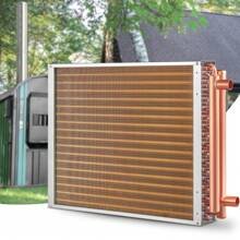Heat Exchanger Water To Air, 18"X 20" With 3-Row 3/8" Copper Ports, 242 Aluminum Fins Heat Exchanger For Outdoor Wood Furnaces, Residential Heating And Cooling, And Forced Air Heating - 金色 - 查看 8