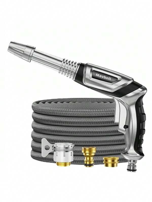 3 Stücke einstellbare Hochdruck Sprühpistole, 3X ausdehnbarer flexibler Gartenbewässerungsschlauch, Bewässerungswerkzeuge für den Garten