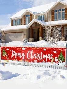 1 Biểu ngữ chủ đề Giáng sinh, Ông già Noel dễ thương cầm quà Người tuyết, Giáng sinh vui vẻ, Biểu ngữ Polyester, Trang trí không khí Giáng sinh, Halloween, Trang trí Halloween - Nhiều màu - Xem 10