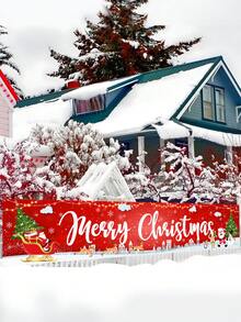 1 Biểu ngữ chủ đề Giáng sinh, Ông già Noel dễ thương cầm quà Người tuyết, Giáng sinh vui vẻ, Biểu ngữ Polyester, Trang trí không khí Giáng sinh, Halloween, Trang trí Halloween - Nhiều màu - Xem 8