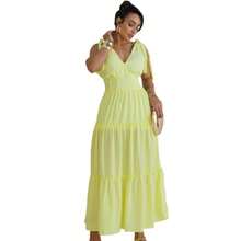 Caylla Dress With Tie Strap Style 3 Marias Moda Blogueira - Màu vàng - Xem 1