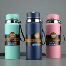 1 件 316 不锈钢真空保温水瓶，大容量，户外便携式运动水壶带绳柄，旅行杯 - 彩色 - 查看 2