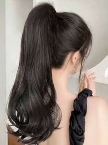 Natural Wavy High Heat Resistant Fiber Ponytail Claw Clip - Brown Black 4# - View 2