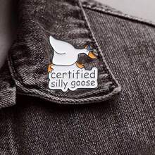 1 cái Trâm cài áo hình giọt dầu bằng hợp kim hình con ngỗng trắng lớn thời trang dễ thương - Nhiều màu - Xem 5