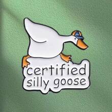 1 cái Trâm cài áo hình giọt dầu bằng hợp kim hình con ngỗng trắng lớn thời trang dễ thương - Nhiều màu - Xem 4