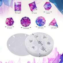 1pc Resin Dice Mold, Resin Dice Silicone Mold, 7 Cavity Sharp-Edged Polyhedron Dice Silicone Mold, For Epoxy Resin Casting DIY Standard Dice Tabletop Board Game Hobbyist Gift, Soft Clay Jewelry DIY - Mould - View 2