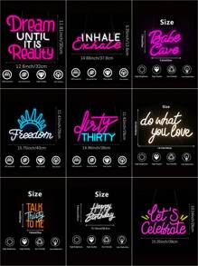 1pc Neon Light Wall Decor LED Letter Multi-Color Decorative Light, Suitable For Room, Gym, Bedroom, Birthday, Bar