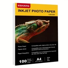 100 Sheets A4 Matte Printable Photo Paper, Comptiable With INKJET Printers, 108G/M², Dries Quickly And Holds Ink Beautifully Paper, Apply To DIY Craft, Office Reports, Family Photography - Matte 108G - View 1