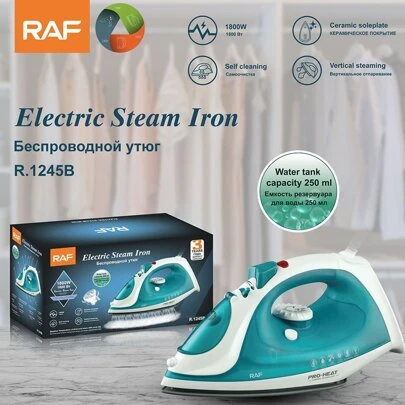 RAF.Plancha eléctrica con control de temperatura y potente vapor para el hogar, plancha portátil con suela de cerámica.