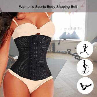 Sports Outdoor Women Waist Trainer Corset For Everyday Wear Steel Boned Tummy Control Body Shaper With Adjustable Hooks Shapewear Waist Trainer Corset Gym Accessories For Belly Slimming Girdles, Lumbar Girdles For Belly Slimming Corset