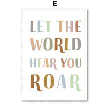 波西米亚风格狩猎动物墙面装饰海报励志名言墙贴适合幼儿园儿童房装饰无框婴儿洗澡家庭装饰品礼物 - 彩色 - 查看 8