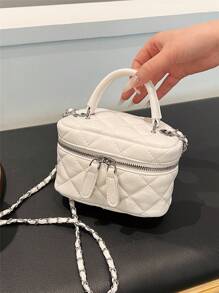 刺绣链带女士手提包和单肩包 - 白色 - 查看 5