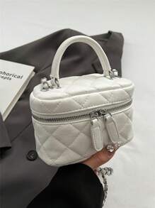 刺绣链带女士手提包和单肩包 - 白色 - 查看 3