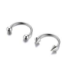2pcs/Set 16G Horseshoe Nose Ring Stainless Steel Hypoallergenic 18K Gold Plated Black 8mm 10mm For Nose,Lip,Earrings,Septum,Cartilage Piercing,Unisex, Fashion Style,Body Jewelry For Men & Women