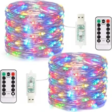 万圣节快乐灯串 1 件或 2 件 33 英尺 100 个 LED 仙女灯 USB 带遥控器圣诞灯带遥控器防水 8 种模式萤火虫闪烁灯串适用于圣诞节、婚礼户外装饰万圣节派对、家居装饰、厨房装饰、万圣节装饰、房间装饰、圣诞装饰、派对装饰、派对礼物、万圣节装饰、圣诞装饰、万圣节礼物、圣诞礼物、厨房用品、厨房用具、厨房工具、厨房用品。 - USB - 查看 26