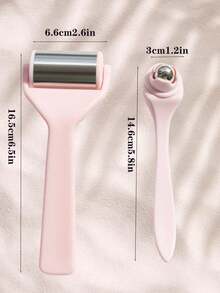 2pcs/Set Beauty Care Kit - 304 Stainless Steel Facial Massage Roller & Eye Massage Roller, Skin Care Gift Set For Women - Multicolor - View 8