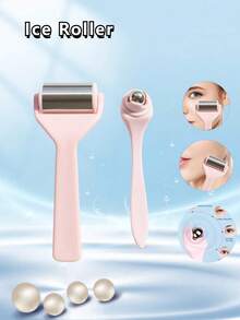 2pcs/Set Beauty Care Kit - 304 Stainless Steel Facial Massage Roller & Eye Massage Roller, Skin Care Gift Set For Women - Multicolor - View 3