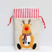 1 pieza Bolsa de regalo de Navidad, bolsa de caramelos, bolso de arpillera creativo, decoraciones navideñas, bolsas de Navidad, regalos de Navidad