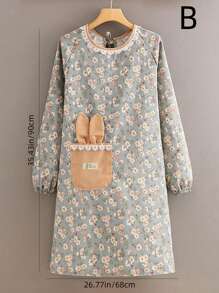 防水防油公主风格长袖围裙适合家庭、厨房、浴室、家居、家居用品供应商