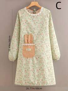 防水防油公主风格长袖围裙适合家庭、厨房、浴室、家居、家居用品供应商