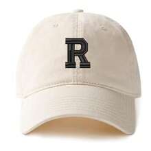 A-Z English Letters Casual Polyester Baseball Cap, Beige, All Season