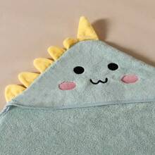1 bucată prosop și halat cu glugă pentru bebeluși cu design drăguț de dinozaur, halat de baie poncho cu desene animate pentru sugari, fleece corali de pluș super absorbant și respirabil, potrivit pentru baie, dormitor, piscină, plajă - Verde - Vizualizare 7