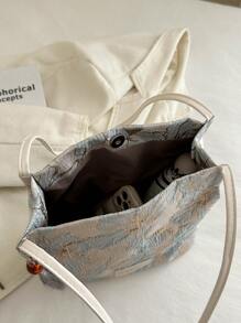 Bolso cruzado de lona vintage, bolso de hombro retro simple, bolso de mano y bolso de mano casual para mujer