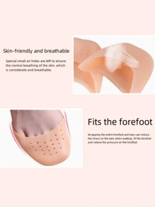 QKC 1 双 SEBS 硅胶脚趾套超柔软 Q-Elastic 前掌保护套芭蕾保护趾垫女式高跟鞋前掌垫女式高跟鞋女式高跟鞋和男式运动鞋鞋夏季日常穿着 - 米色 - 查看 4
