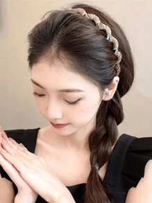 1/2/3 chiếc băng đô vải trơn màu thủ công cho nữ, dây buộc tóc co giãn thoải mái, phụ kiện tóc phong cách Pháp cổ điển thanh lịch, chống trượt, không gây hư tổn - Nhiều màu - Xem 4