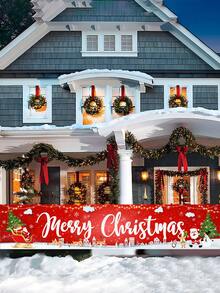 1 Biểu ngữ chủ đề Giáng sinh, Ông già Noel dễ thương cầm quà Người tuyết, Giáng sinh vui vẻ, Biểu ngữ Polyester, Trang trí không khí Giáng sinh, Halloween, Trang trí Halloween - Nhiều màu - Xem 9