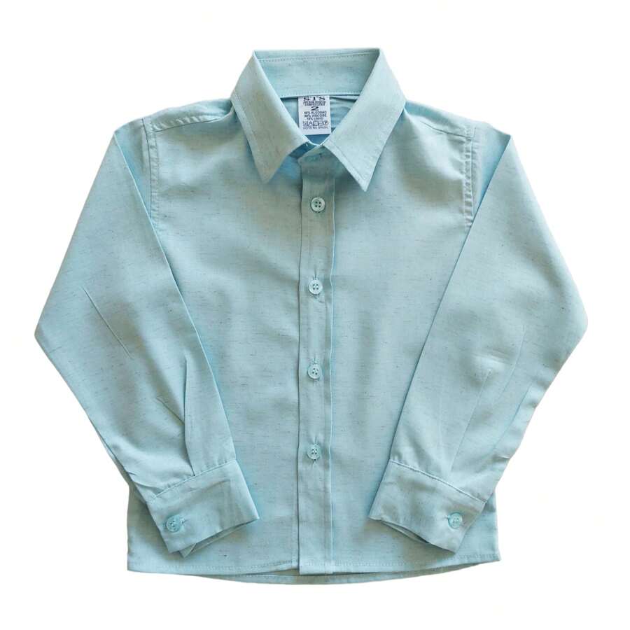 Miguelito Moda Infantil Sophisticated Long Sleeve Children's Dress Shirt For Boys - Blue - View 1