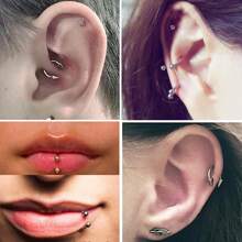 2pcs/Set 16G Horseshoe Nose Ring Stainless Steel Hypoallergenic 18K Gold Plated Black 8mm 10mm For Nose,Lip,Earrings,Septum,Cartilage Piercing,Unisex, Fashion Style,Body Jewelry For Men & Women