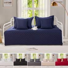 5-Piece Daybed Cover Set,Twin Cozy Daybed Bedding Sets For All Season Double Sided-Quilting Daybed Comforter Bedspread, Geometric Print Day Bed Cover Twin Bed With 4 Pillow Shams,39"X75"