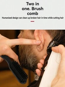 男士胡须刷，理发师条纹刷梳，发型胡须护理套装 - 彩色 - 查看 4