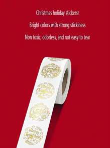 500pcs Golden Snowflake Merry Gift Envelope Seal Label Decorative Stickers Birthday Home Decor Christmas Decorations Room Decor Christmas Winter - Gold - View 6