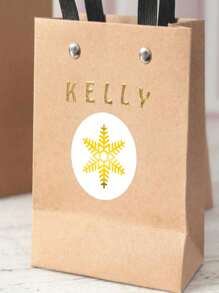 500pcs Golden Snowflake Merry Gift Envelope Seal Label Decorative Stickers Birthday Home Decor Christmas Decorations Room Decor Christmas Winter - Gold - View 7