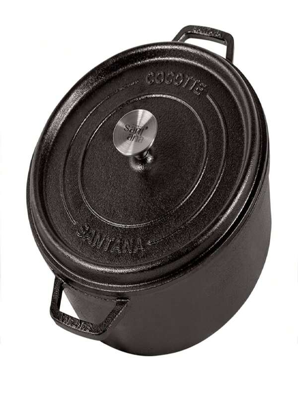 Caçarola Cocotte Panela de ferro 2,6 Litros Tampa de Ferro Alça de Ferro marca Santana