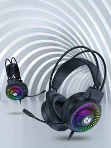 BATXELLENT Black Cat Ear RGB Lighting Gaming Headphones - Black - View 3