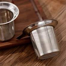 1pc Stainless Steel Mesh Tea Infuser, Reusable Tea Pot Cup Tea Leaf Filter, Silver Spice Strainer - Multicolor - View 4