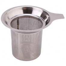 1pc Stainless Steel Mesh Tea Infuser, Reusable Tea Pot Cup Tea Leaf Filter, Silver Spice Strainer - Multicolor - View 3