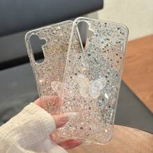Cell Phone Lanyards 1pc Galaxy Glitter High Sparkle DIY Butterfly & Heart Bracelet Phone Case Compatible With Apple And Android Phones For Girls And Women - White - View 10