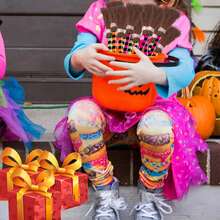 6 piezas Lápices en forma de escoba para Halloween, lápices de colores a rayas, suministros y premios para fiestas - Multicolor - Ver 6