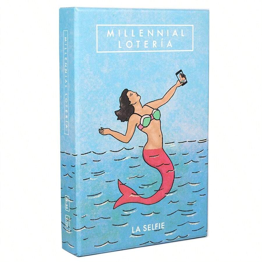 1 trò chơi bài Loteria Millennial, trò chơi cờ bàn dành cho các cặp đôi và tiệc tùng, trò chơi tiệc tùng dành cho người lớn phù hợp cho lễ Halloween/Giáng sinh/Lễ Tạ ơn - Màu xanh nhạt - Xem 1