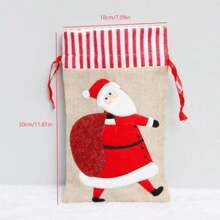1 pieza Bolsa de regalo de Navidad, bolsa de caramelos, bolso de arpillera creativo, decoraciones navideñas, bolsas de Navidad, regalos de Navidad