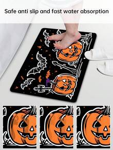 1 tấm thảm cửa ra vào chịu lực chủ đề Halloween, thảm cửa ra vào trong nhà và ngoài trời, thảm chào mừng chống trượt, thảm tắm thấm hút, thích hợp cho phòng khách, nhà bếp, phòng ngủ, trang trại, thảm nhà bếp, trang trí phòng, trang trí Halloween, trang trí nhà tiệc Halloween - Phong cách Halloween C - Xem 4